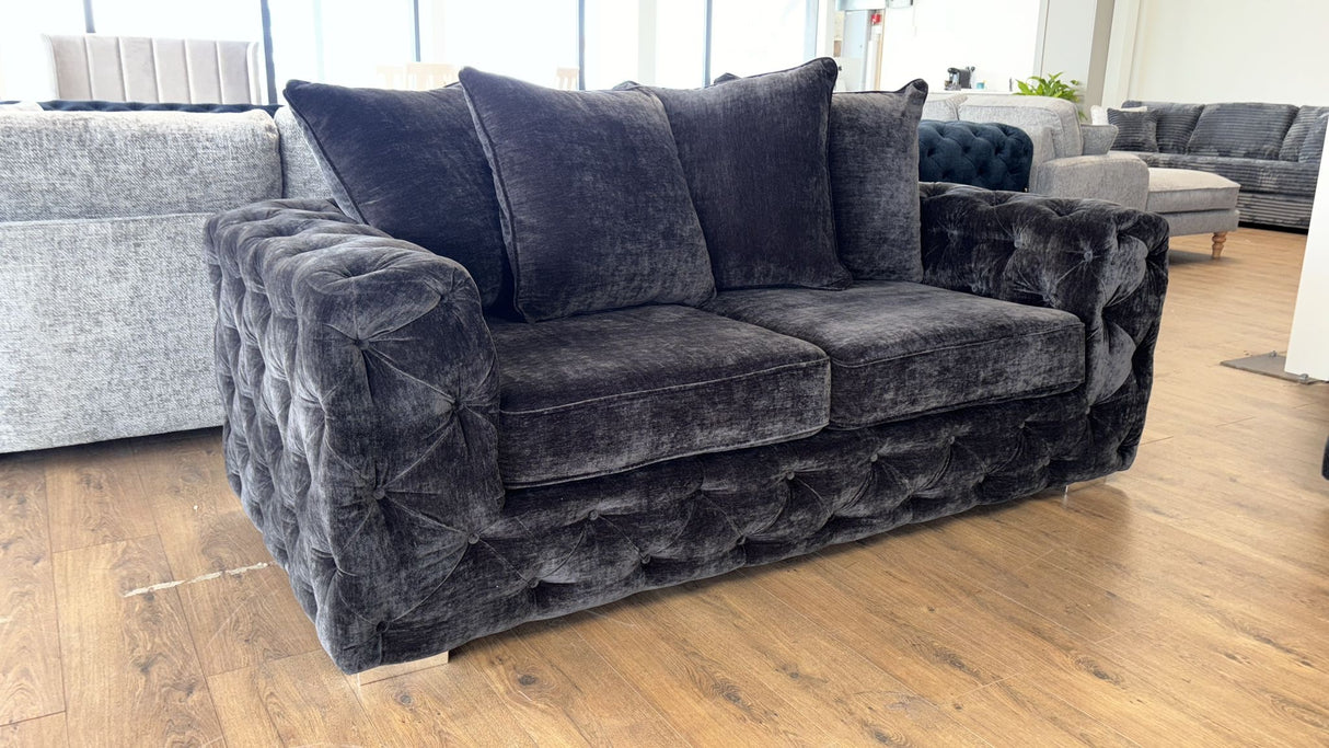 Chelsea 3 Seat Sofa in Velvet Charcoal