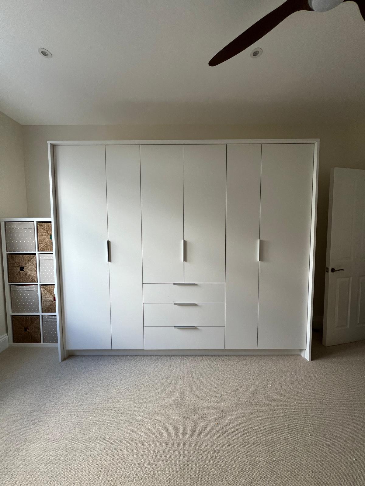 255cm New Jersey Hinged Door Wardrobe (Available in White or Grey)