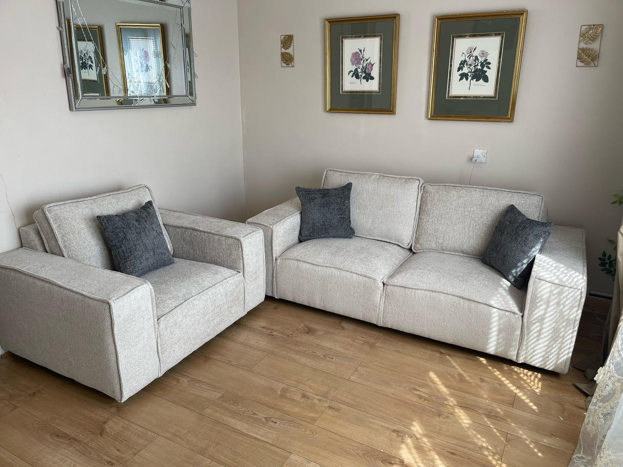 Victoria Armchair Sofa (Available in Enzo Beige or Grey)