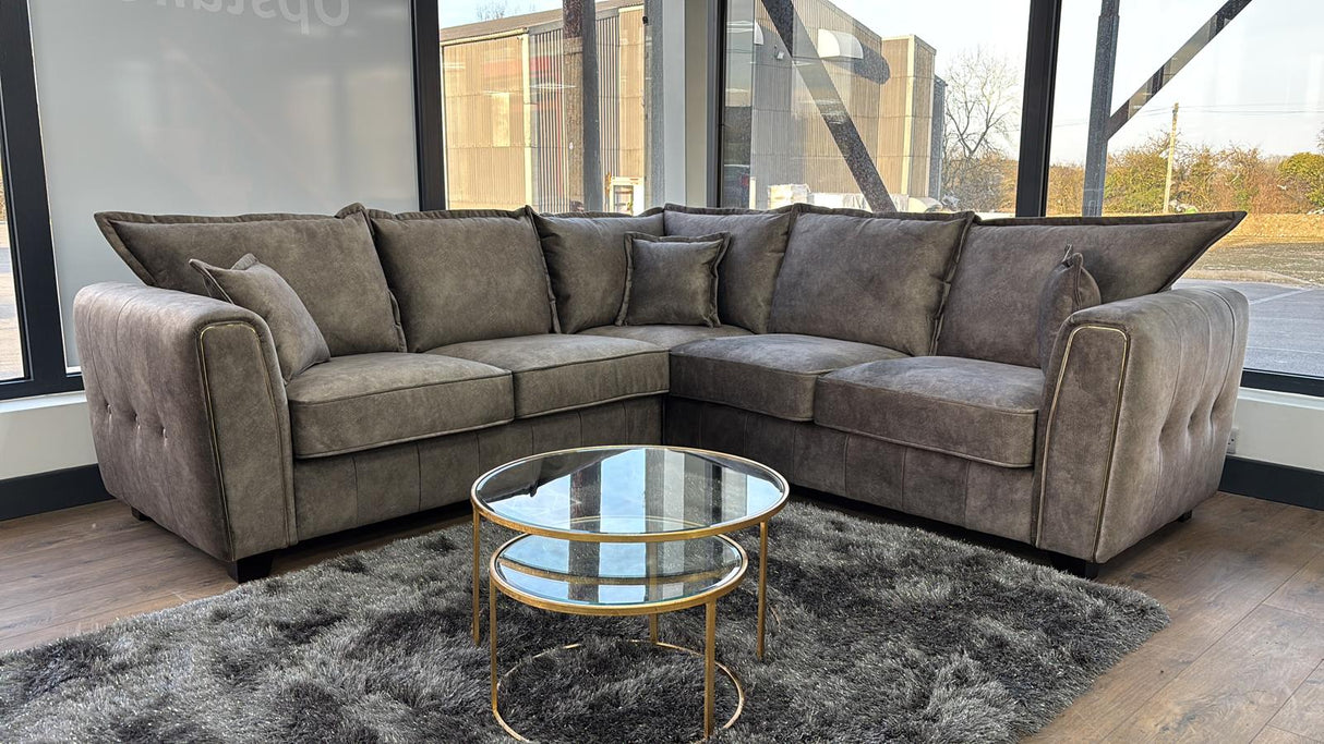 Venus Corner Sofa (Available in Ashley Velvet Silver, Charcoal or Brown)