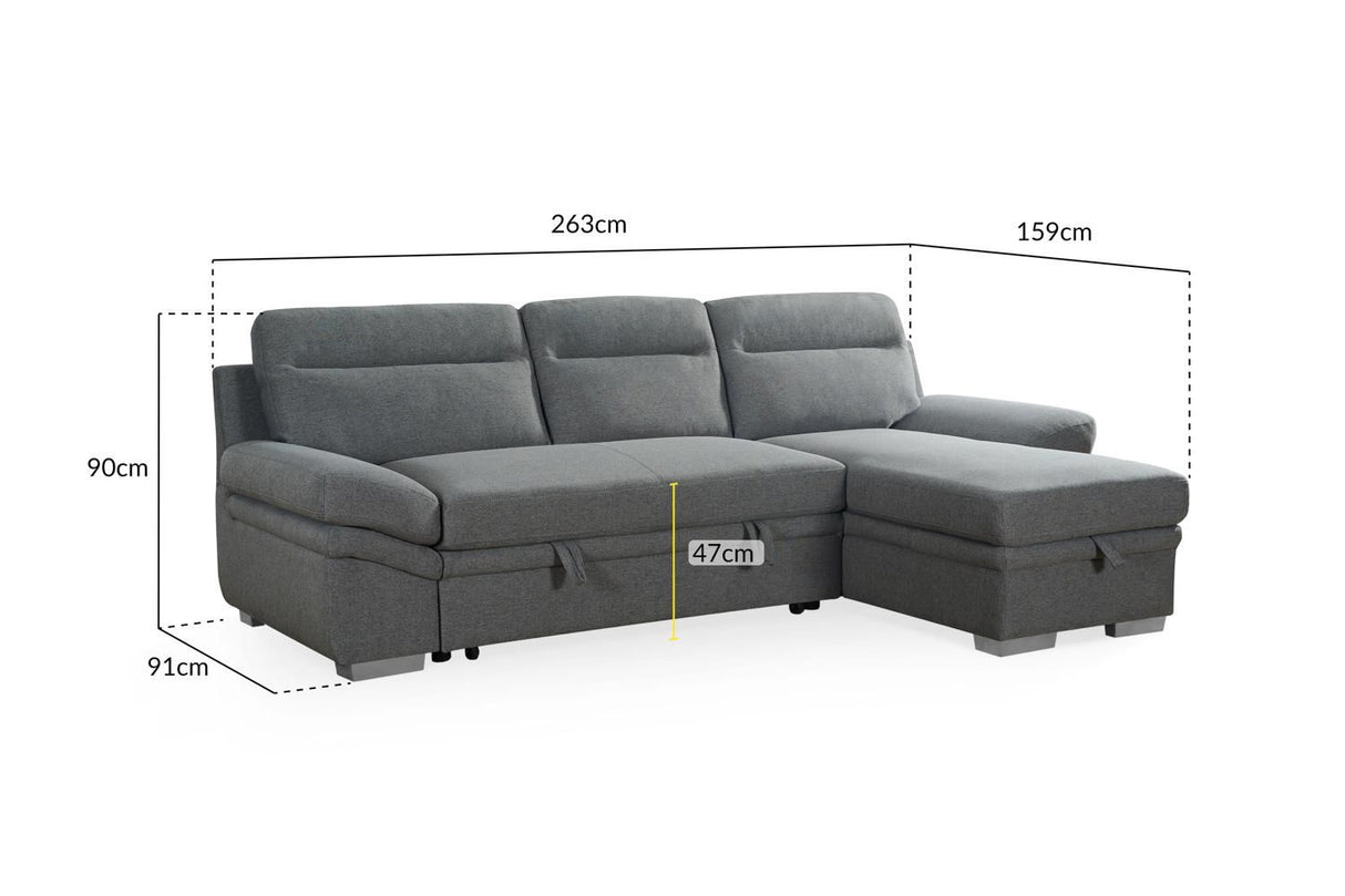 Langan Corner Storage Sofa Bed