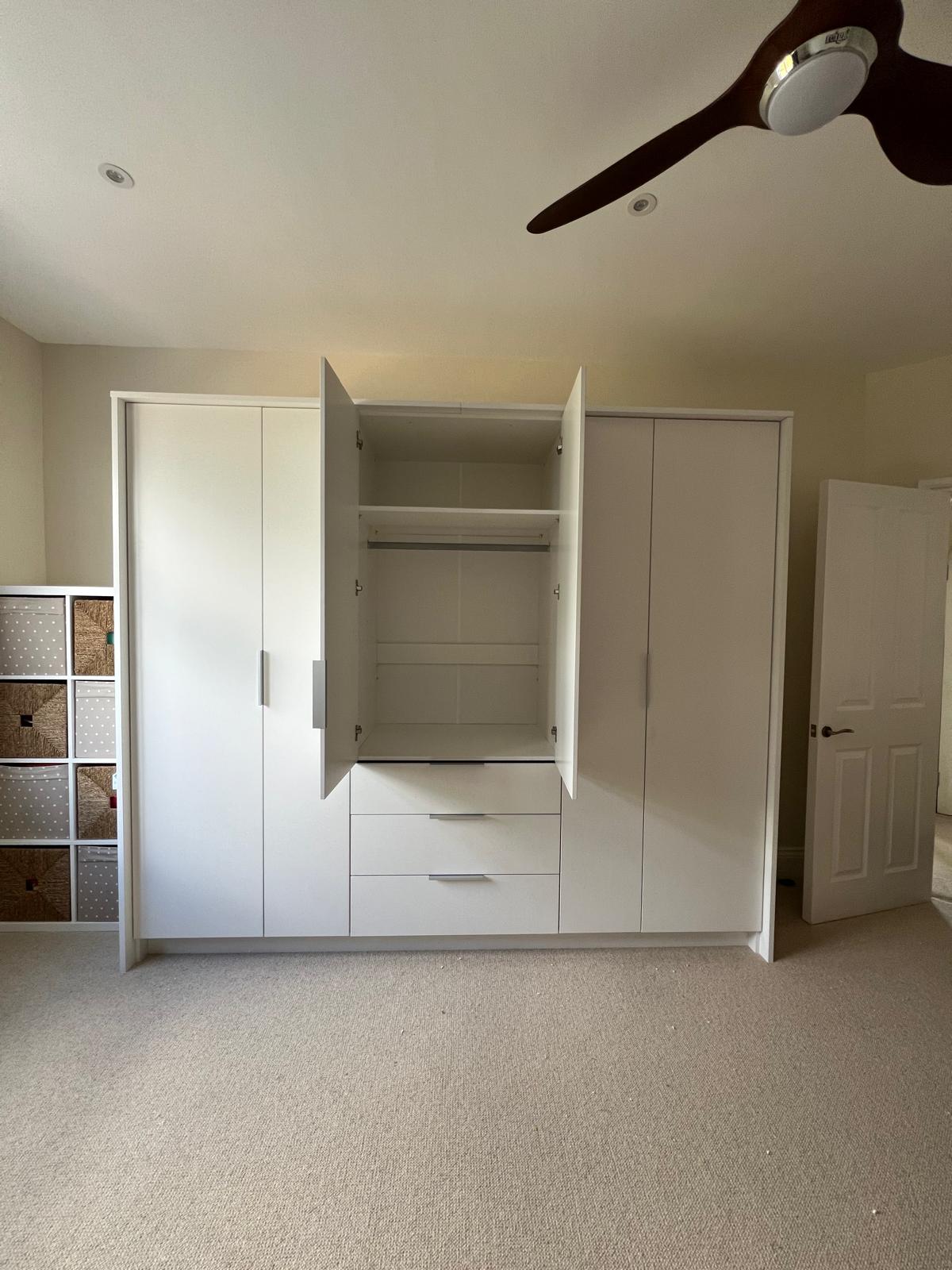 255cm New Jersey Hinged Door Wardrobe (Available in White or Grey)