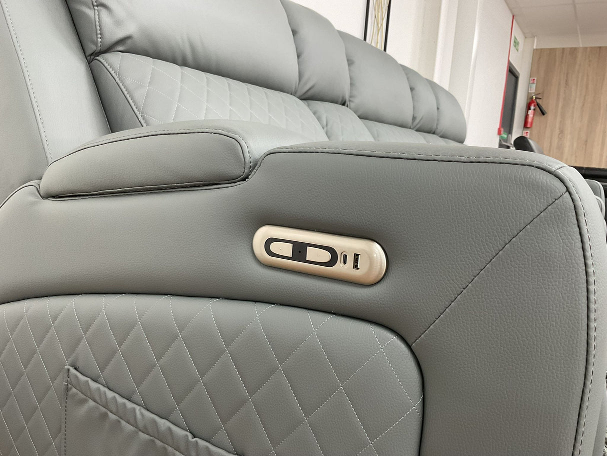 Napoli 3 Seat Electric Recliner Cinema Sofa (Available in Leather Black, Grey or Red)