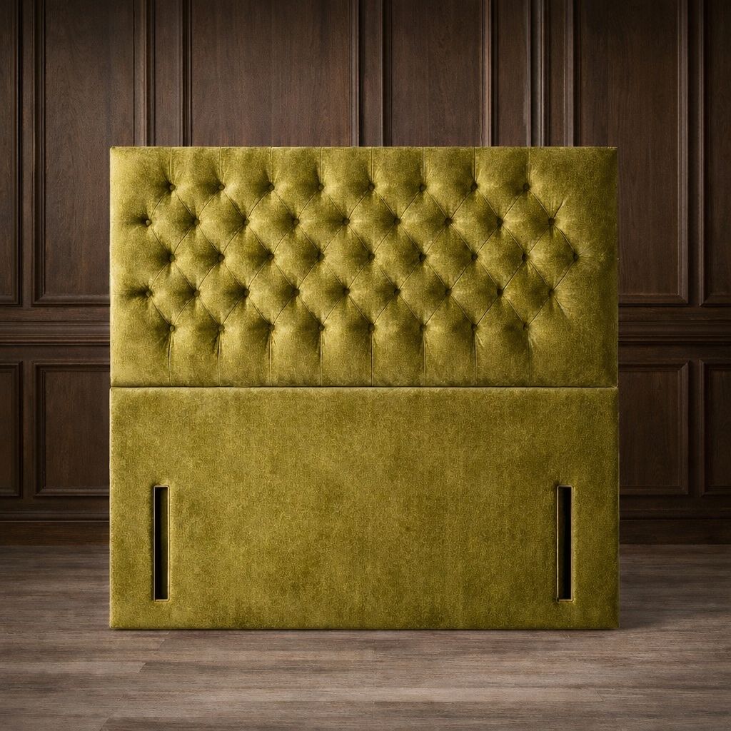 Buttoned Floor Standing Headboard