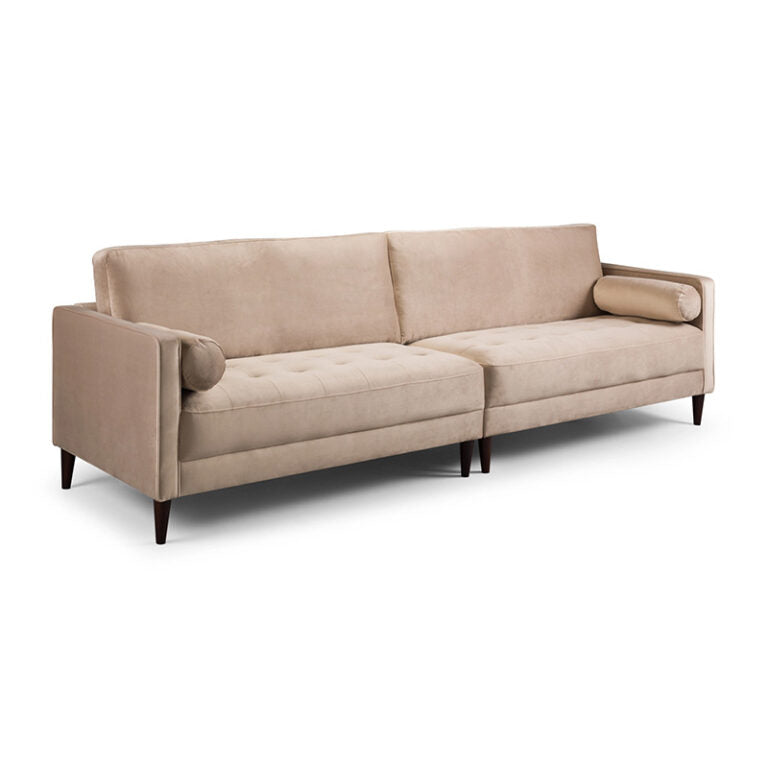 Brooklyn 4 Seat Sofa (available in Plush Velvet Silver, Green, Blue or Beige)
