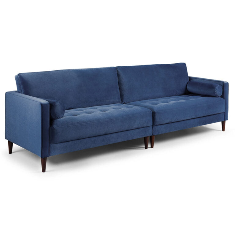 Brooklyn 4 Seat Sofa (available in Plush Velvet Silver, Green, Blue or Beige)