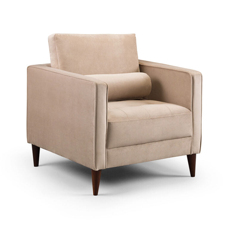 Brooklyn Armchair Sofa (available in Plush Velvet Silver, Green, Blue or Beige)