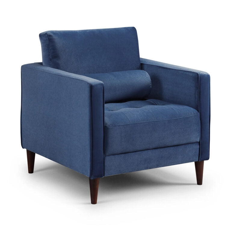 Brooklyn Armchair Sofa (available in Plush Velvet Silver, Green, Blue or Beige)