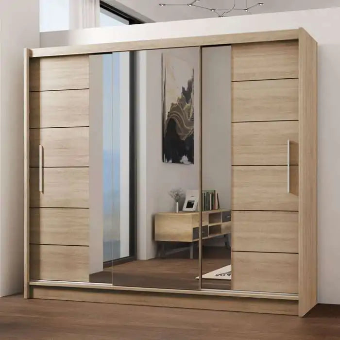 250cm Louisiana Sliding Door Wardrobe (Available in White or Oak)
