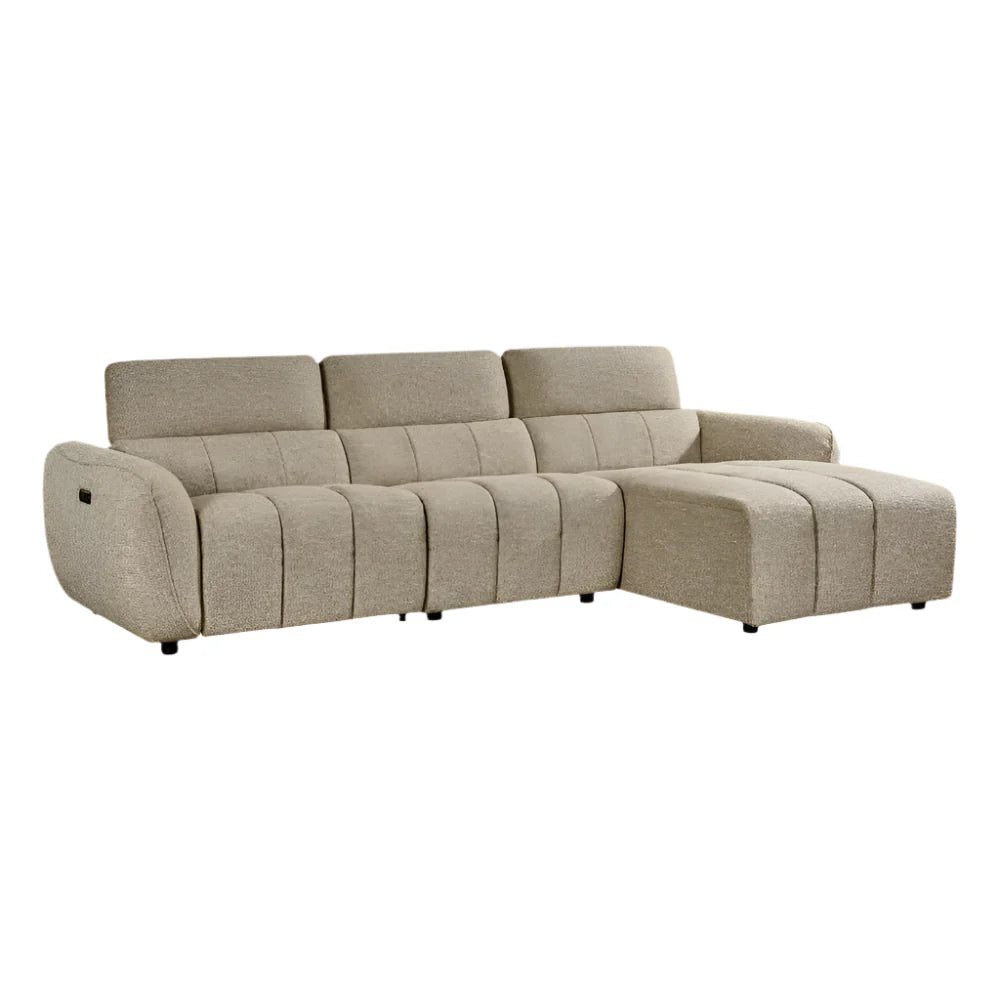 Tuscany Electric Recliner Corner Sofa (Available in Tweed Silver, Mocha or Charcoal)