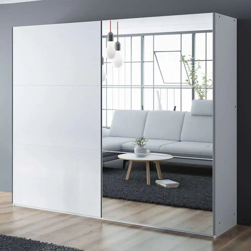 225cm California Sliding Door Wardrobe (available in white, grey or oak)