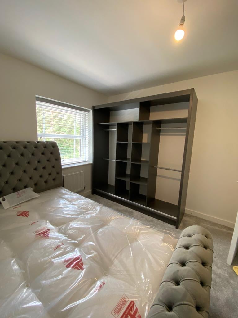 203cm Manhattan Sliding Door Wardrobe (available in white, grey or black)