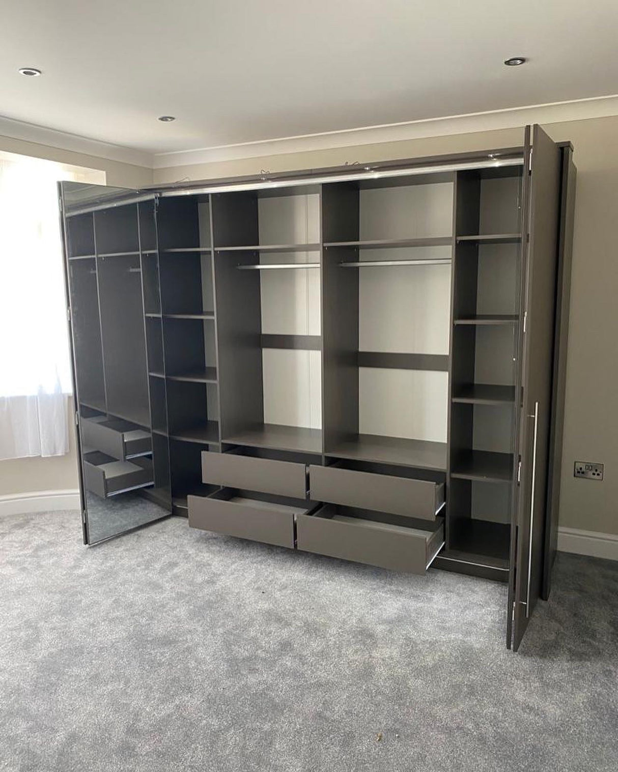 256cm Washington LED Bi-fold Door Wardrobe (available in white or lava)