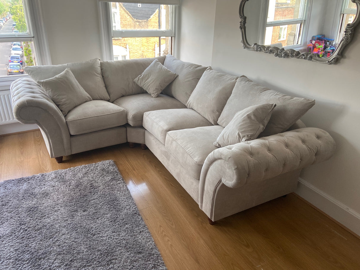 Cheshire Small Corner Sofa (Available in Linen Slate or Linen Stone)