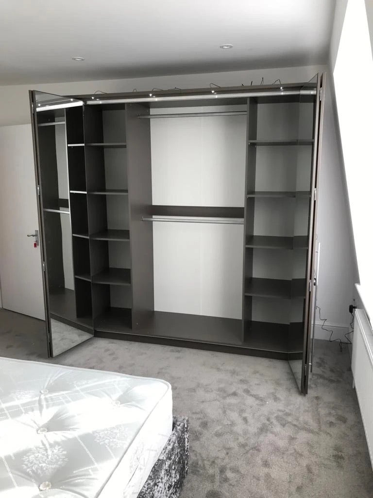 210cm Washington LED Bi-fold Door Wardrobe (available in white or lava)