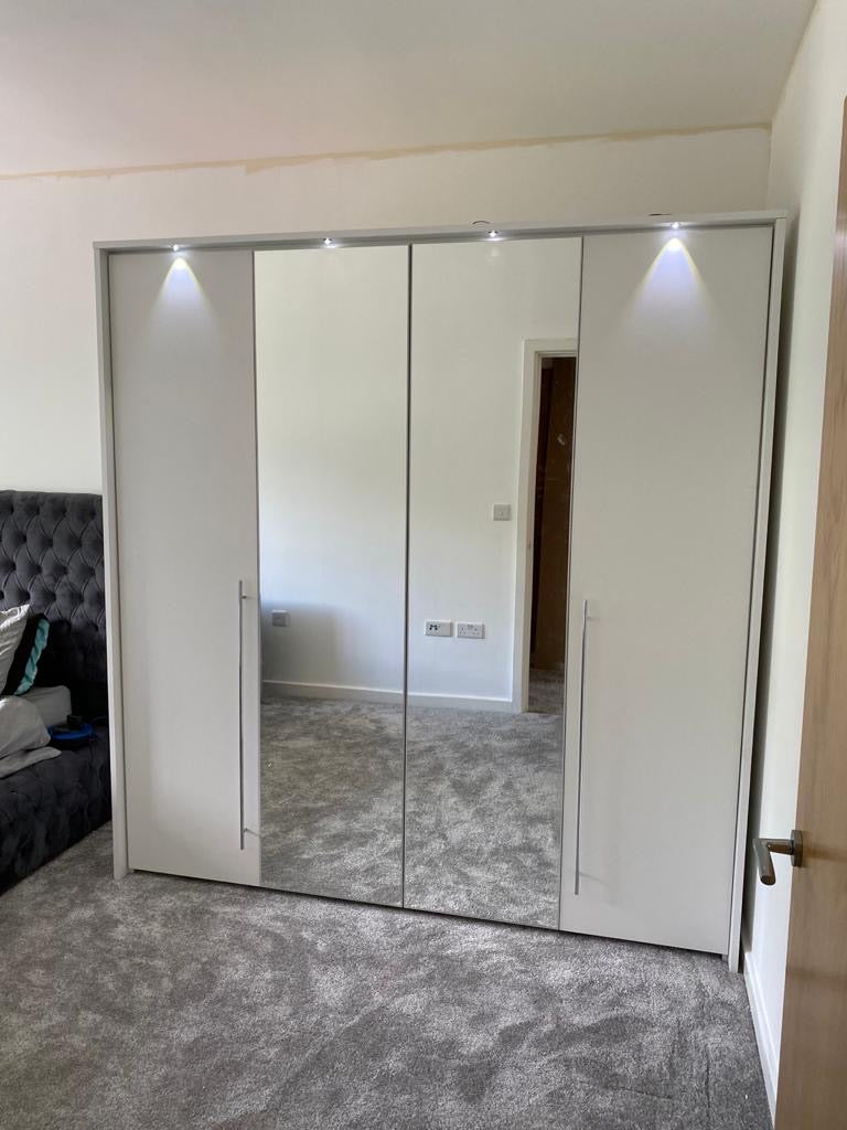 210cm Washington LED Bi-fold Door Wardrobe (available in white or lava)