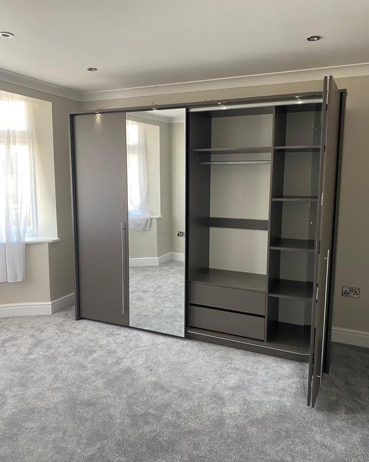 256cm Washington LED Bi-fold Door Wardrobe (available in white or lava)