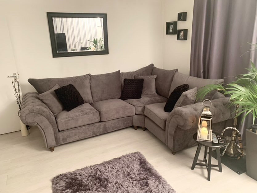 Cheshire Small Corner Sofa (Available in Linen Slate or Linen Stone)