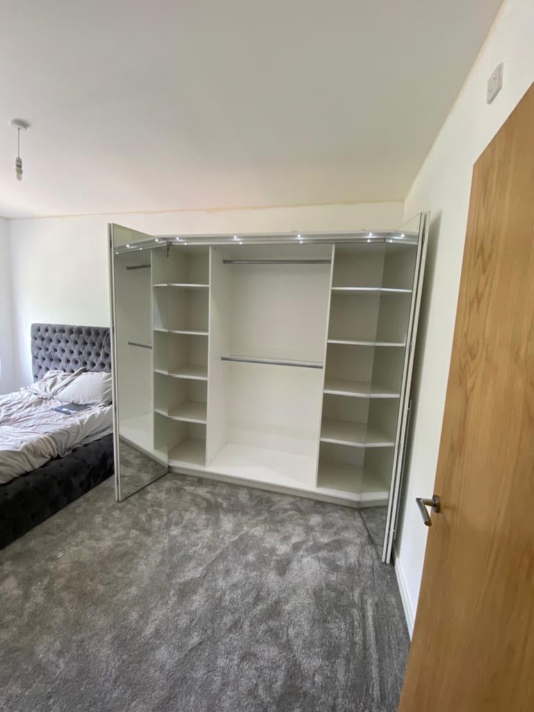 210cm Washington LED Bi-fold Door Wardrobe (available in white or lava)