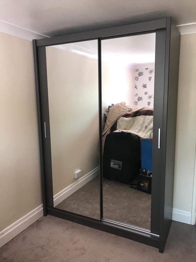 150cm Manhattan Sliding Door Wardrobe (available in white, grey or black)