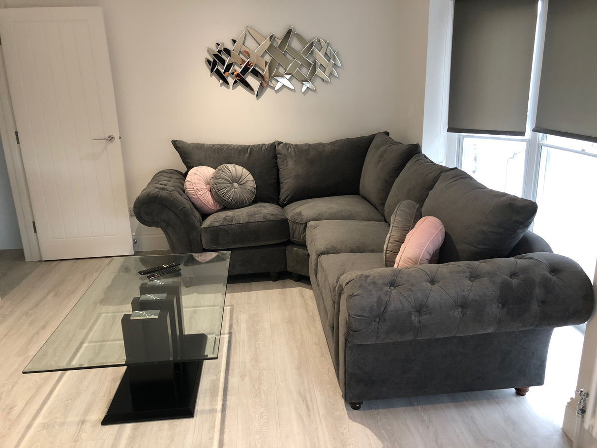 Cheshire Small Corner Sofa (Available in Linen Slate or Linen Stone)