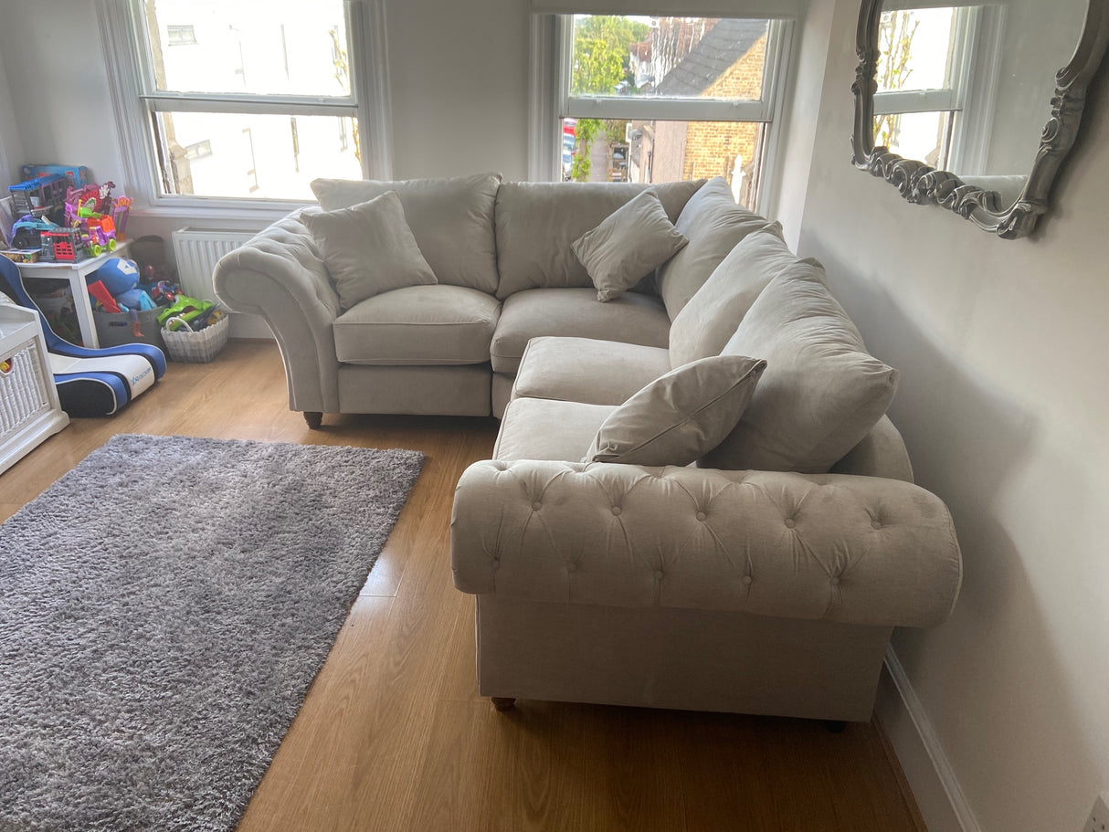 Cheshire Small Corner Sofa (Available in Linen Slate or Linen Stone)