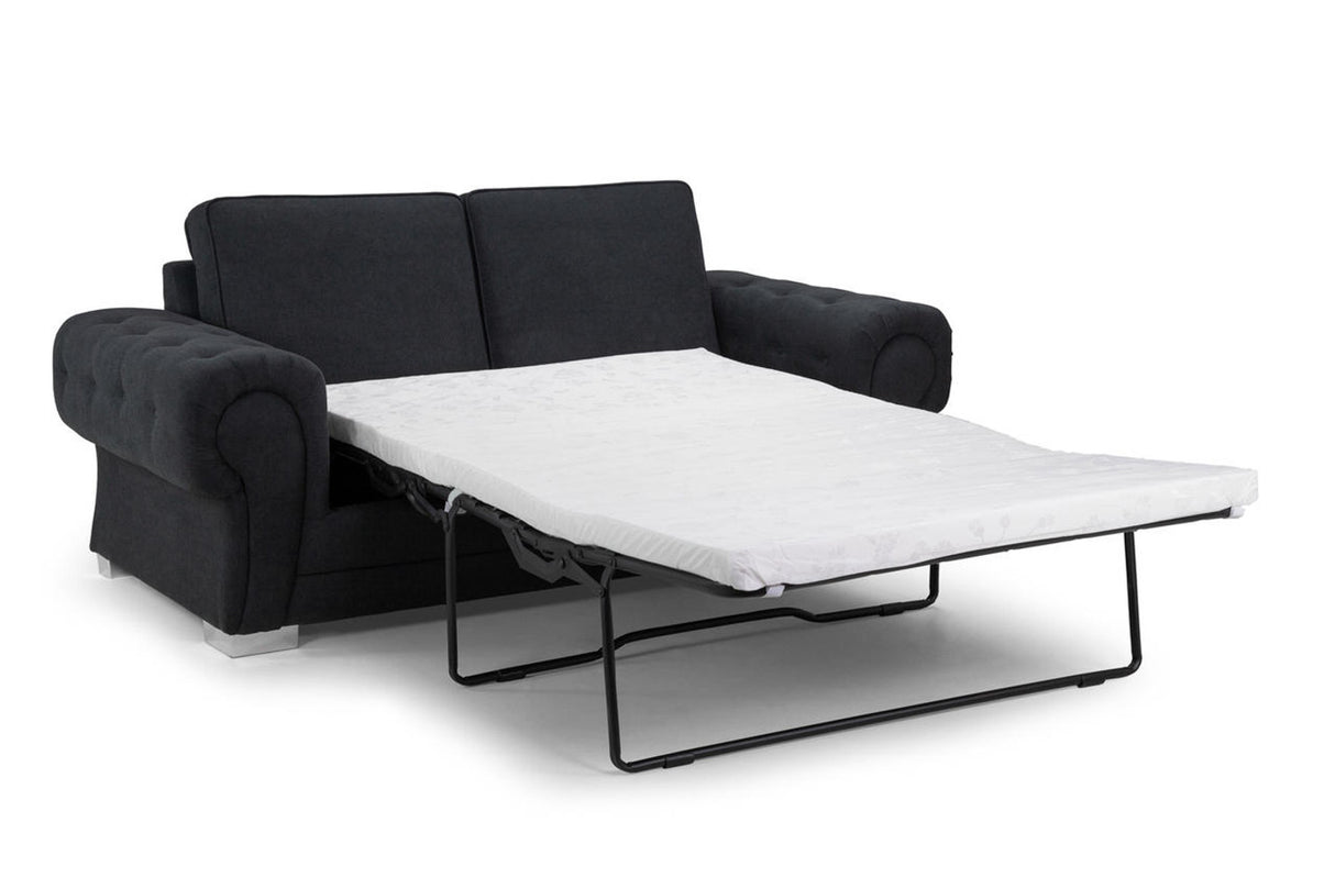 Charlotte 3 Seat Scatter Back Sofa Bed (Available in Chenille Black or Grey)