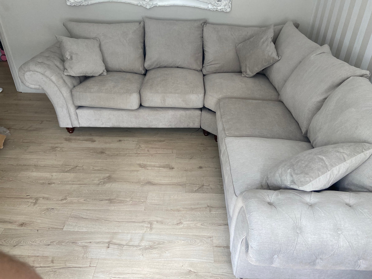 Cheshire Large Corner Sofa (Available in Linen Stone or Linen Slate)