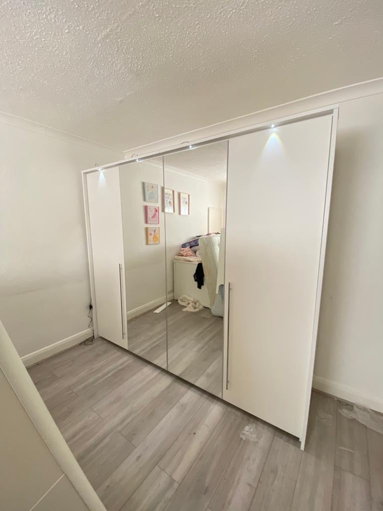 256cm Washington LED Bi-fold Door Wardrobe (available in white or lava)