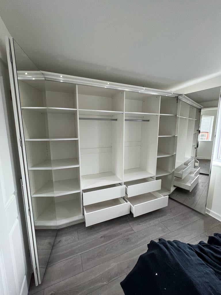 256cm Washington LED Bi-fold Door Wardrobe (available in white or lava)