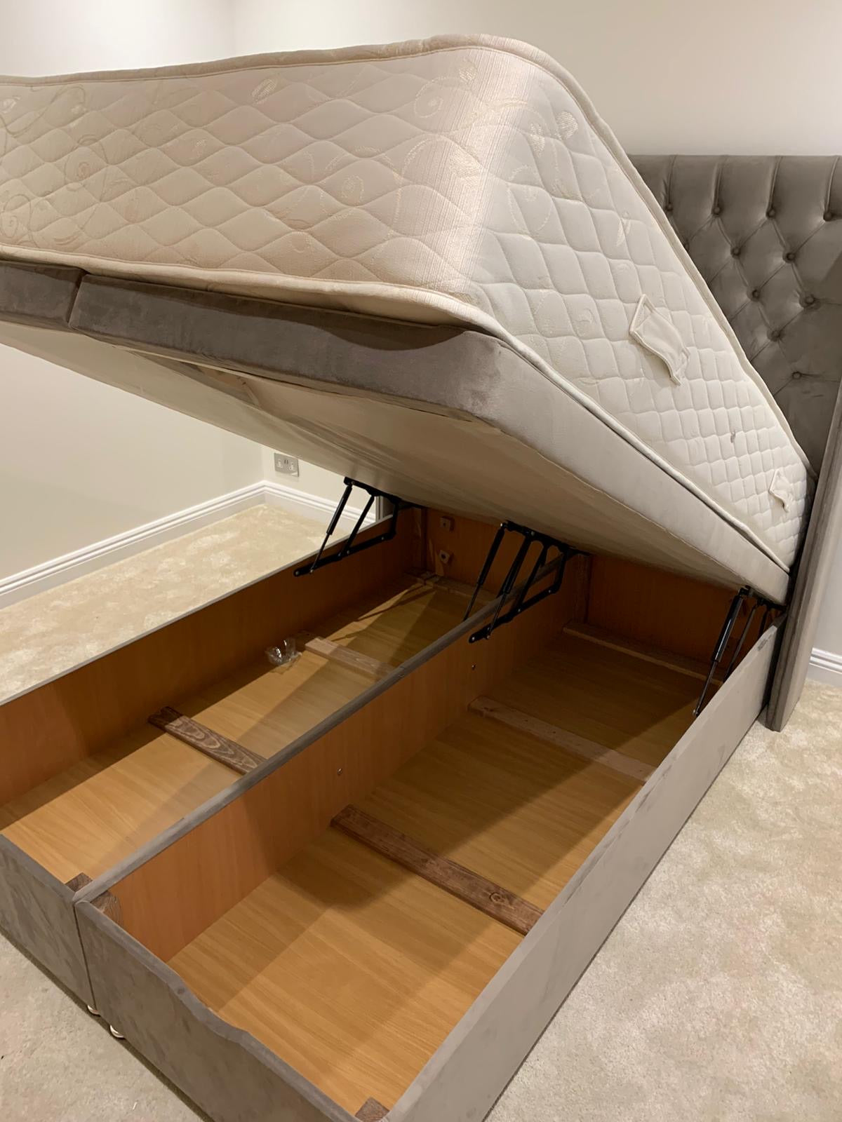 Balmoral Floor Standing Headboard With Ottoman Storage Divan Base