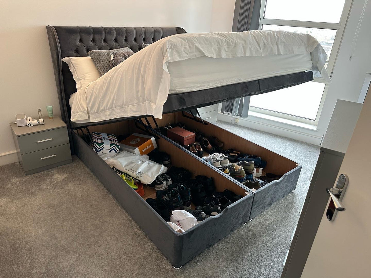 Knightsbridge Floor Standing Headboard With Ottoman Storage Divan Base