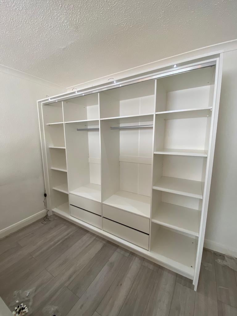 256cm Washington LED Bi-fold Door Wardrobe (available in white or lava)