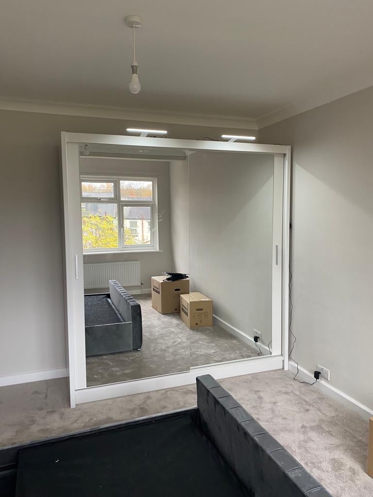 203cm Manhattan Sliding Door Wardrobe (available in white, grey or black)