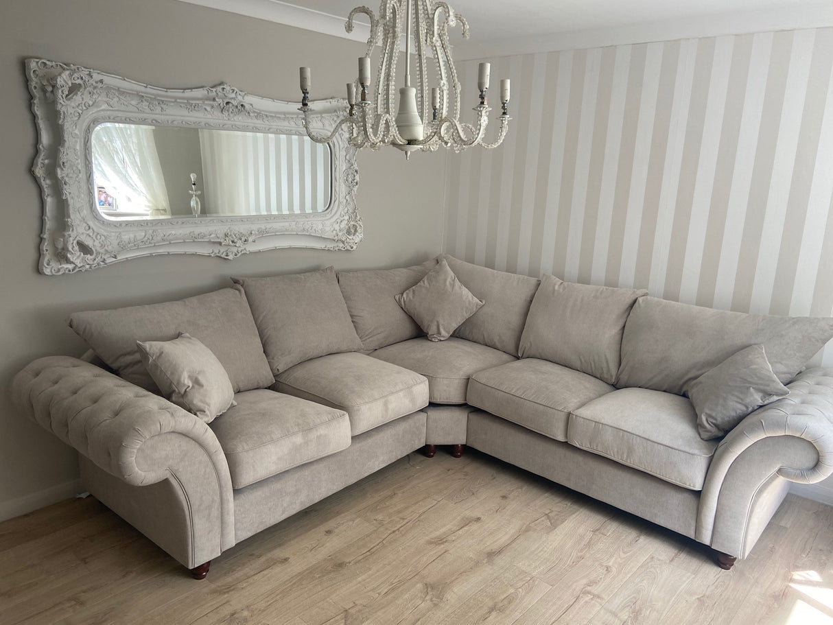 Cheshire Large Corner Sofa (Available in Linen Stone or Linen Slate)