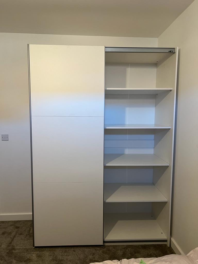 150cm California Sliding Door Wardrobe (available in white, grey or black)