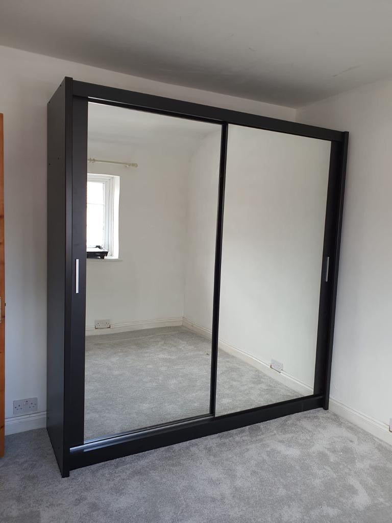 203cm Manhattan Sliding Door Wardrobe (available in white, grey or black)