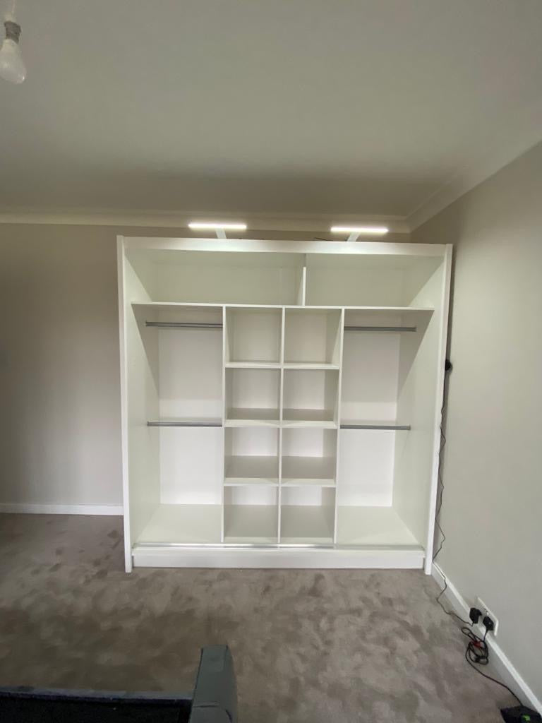 203cm Manhattan Sliding Door Wardrobe (available in white, grey or black)