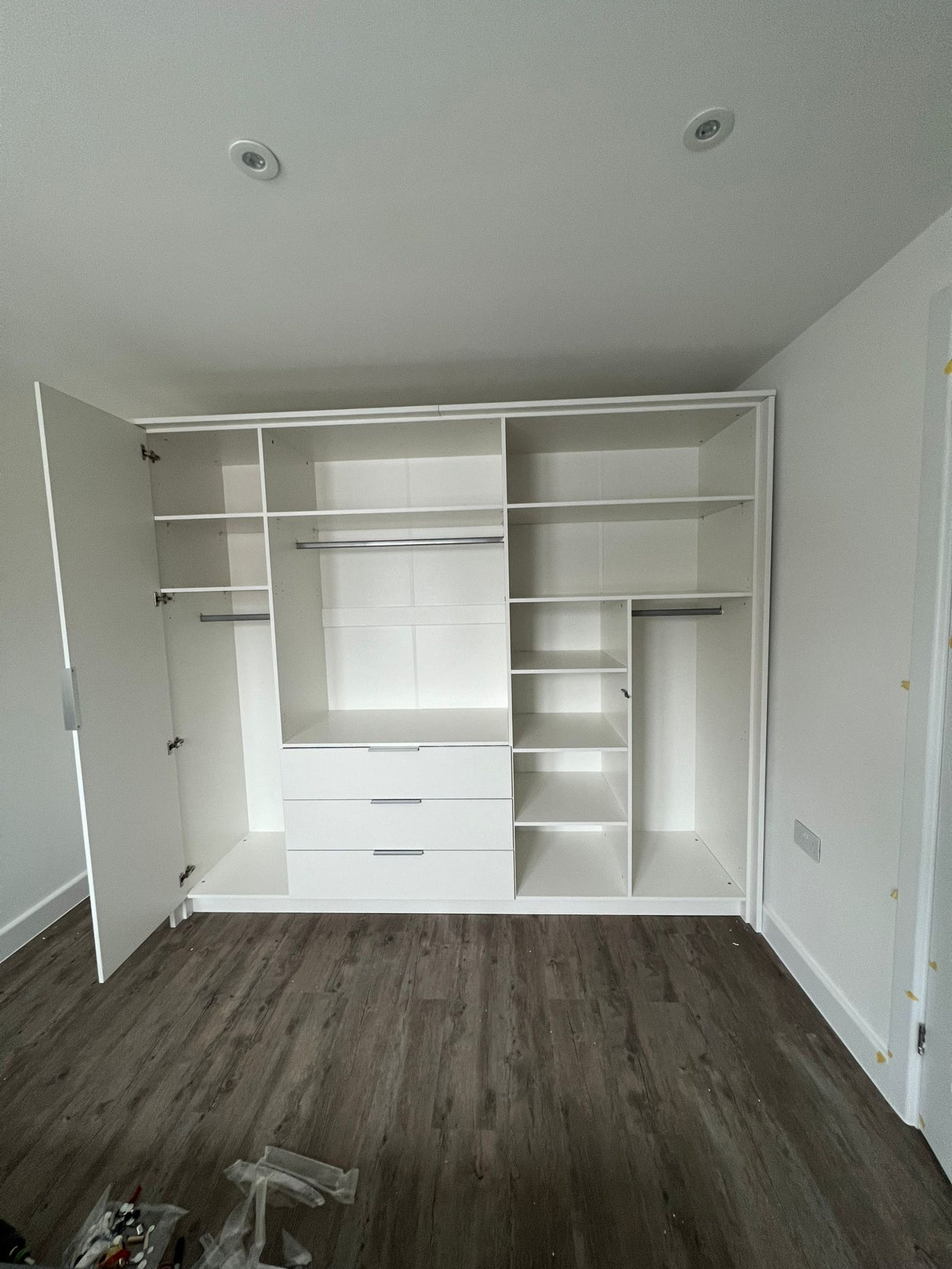 255cm Ohio Hinged Door Wardrobe (Available in White or Grey)