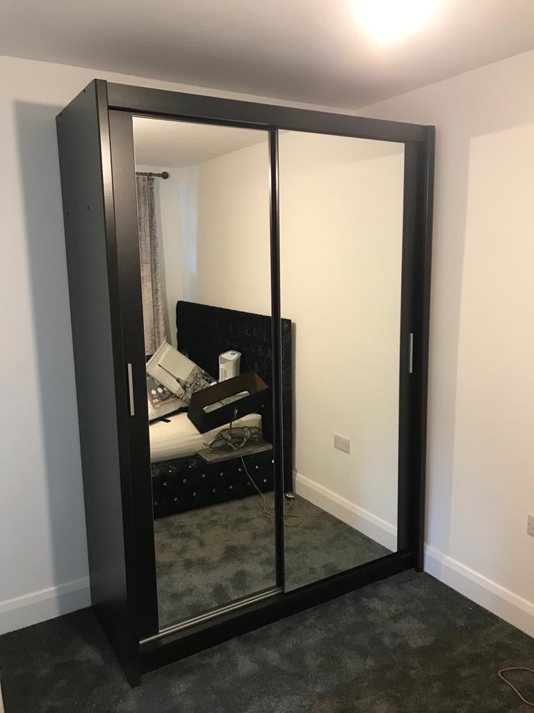 150cm Manhattan Sliding Door Wardrobe (available in white, grey or black)