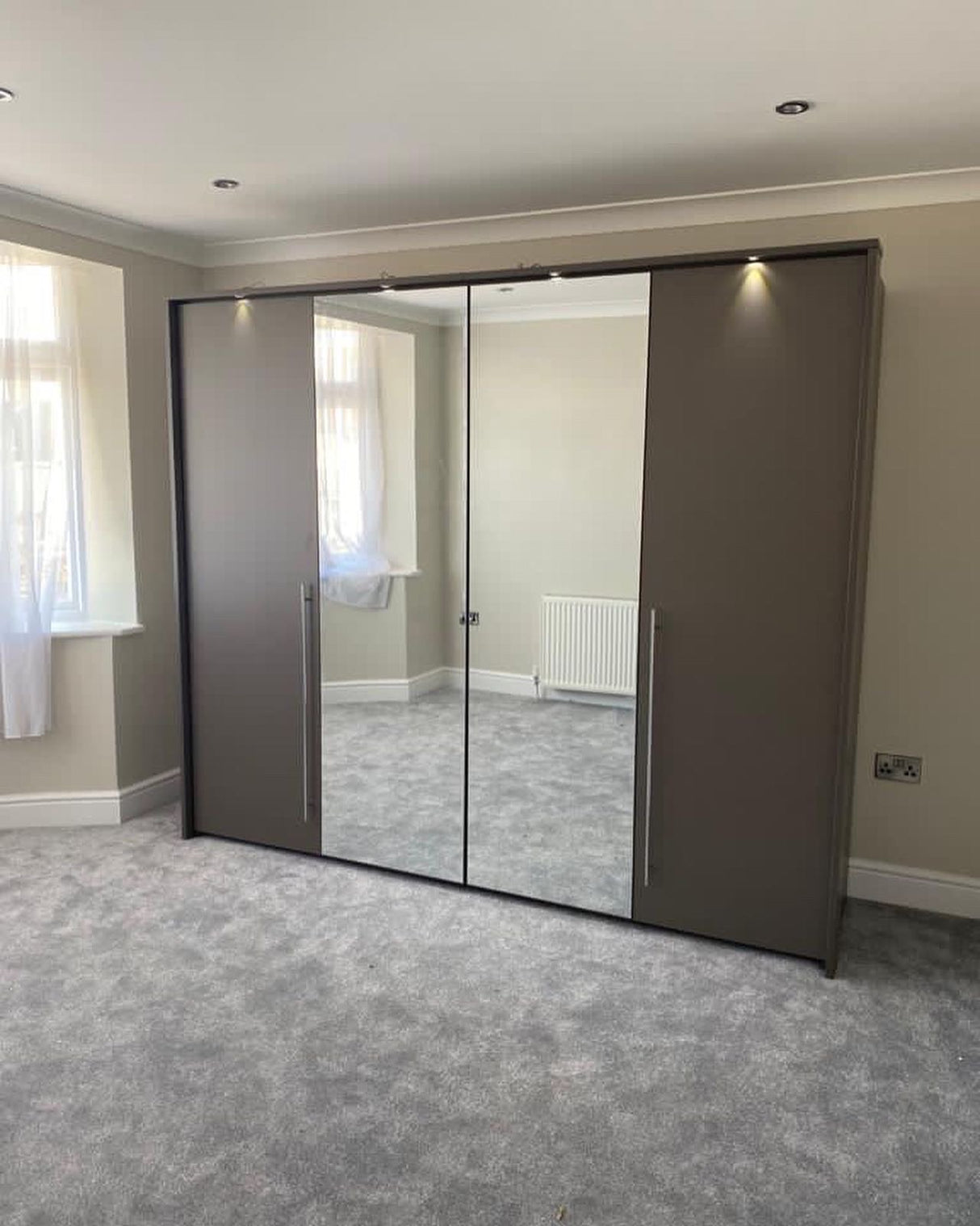 256cm Washington LED Bi-fold Door Wardrobe (available in white or lava)
