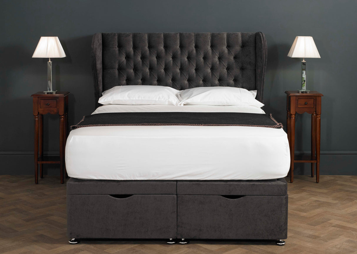 Knightsbridge Floor Standing Headboard With Ottoman Storage Divan Base
