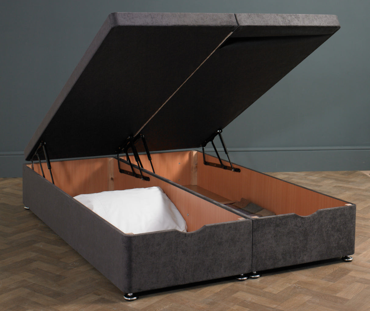 Knightsbridge Floor Standing Headboard With Ottoman Storage Divan Base