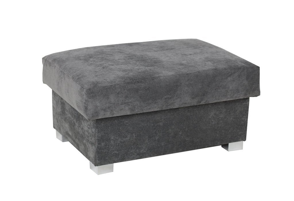 Charlotte Footstool (Available in Chenille Grey or Black)