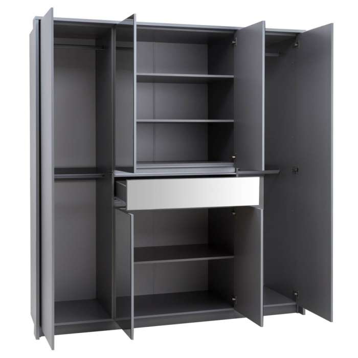 200cm Gemini Wardrobe (available in white, graphite or platinum)