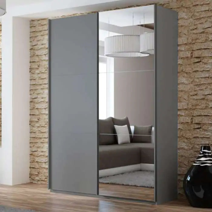 150cm California Sliding Door Wardrobe (available in white, grey or black)