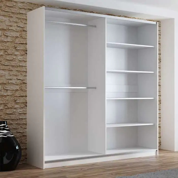 200cm California Sliding Door Wardrobe (available in white, grey or black)