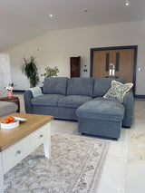 Samara Corner Sofa Bed with Storage (Available in Chenille Grey, Brown, Beige or Green)