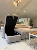 Naples Corner Sofa Bed with Storage (Available in Chenille Grey, Blue, Beige or Green)
