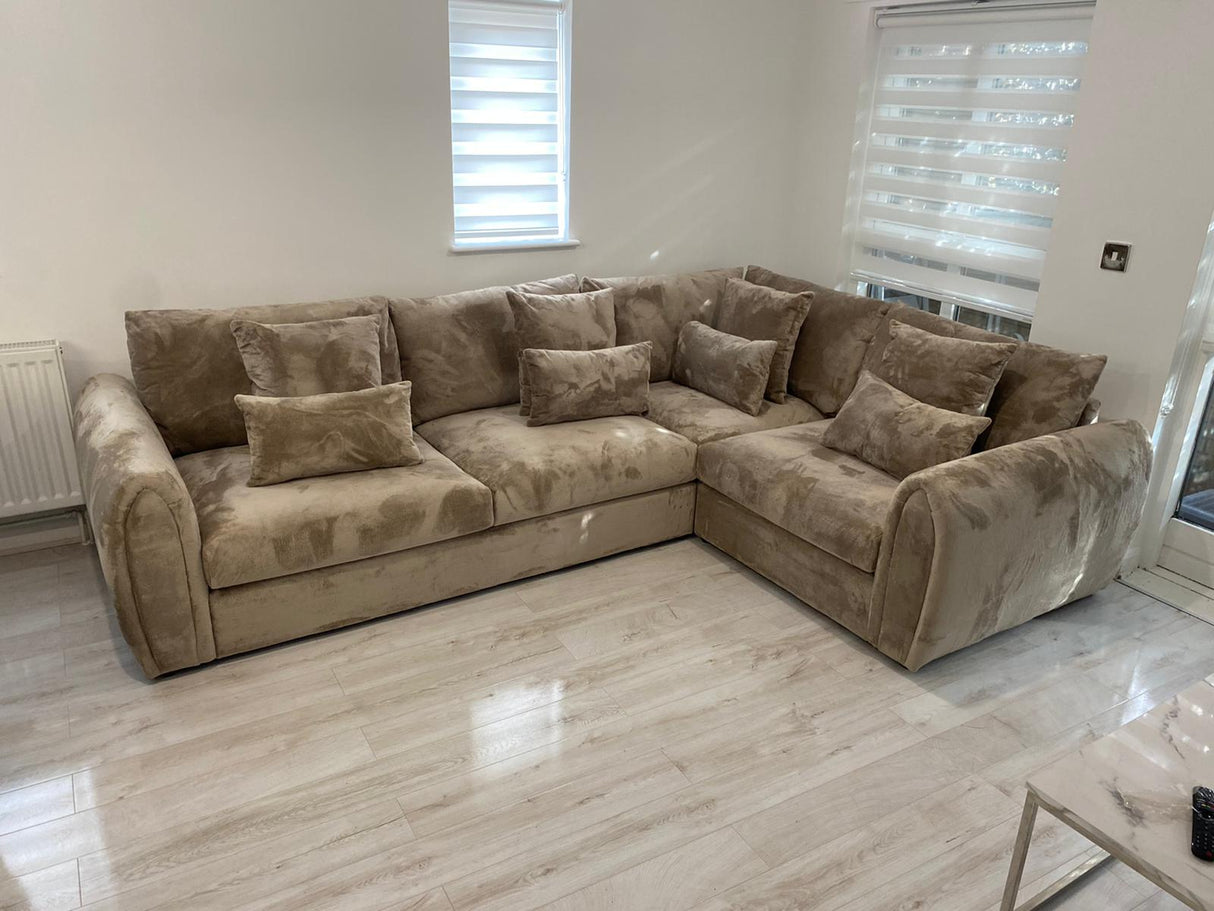 Bishop Corner Sofa (Available in Velvet Mocha or Grey)